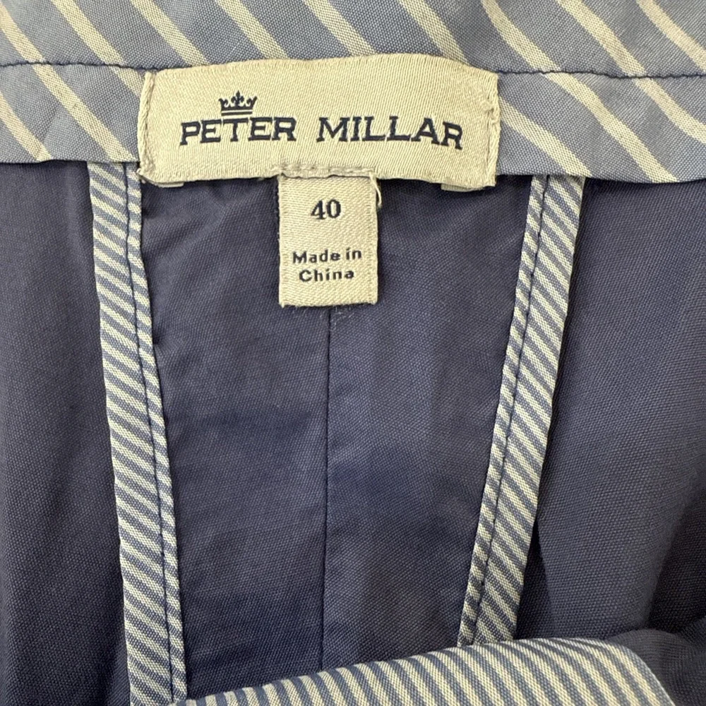 Peter‎ Millar Shorts 40 Blue Seaside Poplin Cotton Blend Golf Chino Performance